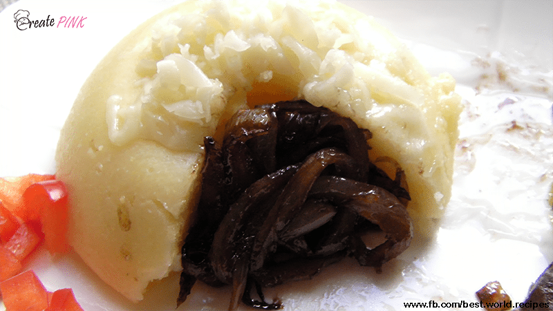 polenta with cheese and caramelized onions