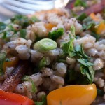 Easy pearl barley and dried apricots salad