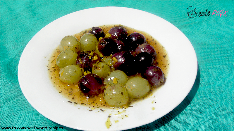 grilled grapes with orange and mint sauce