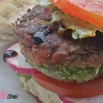 Vegan burger with chia seeds and peas