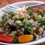 Easy pearl barley and dried apricots salad