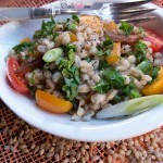 Easy pearl barley and dried apricots salad